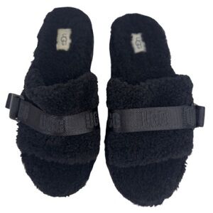UGG Fluffita Slipper Sandal Black Size 9